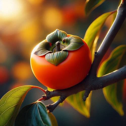 Un fruit exotique de couleur orange aux formes extraordinaires