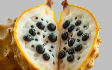 Une zatte (pomme cannelle) entière avec sa peau écailleuse
